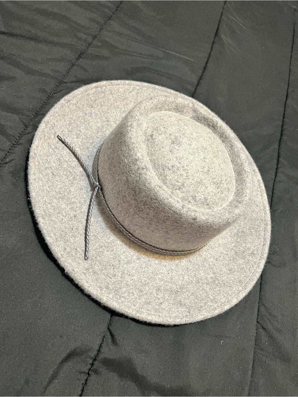World Market Gray 100% Wool Wide Brim Fedora Hat